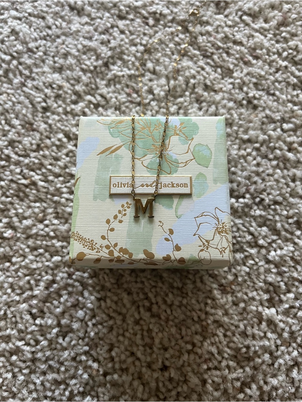 NWOT Gold 'M' Pendant Necklace - Olivia and Jackson